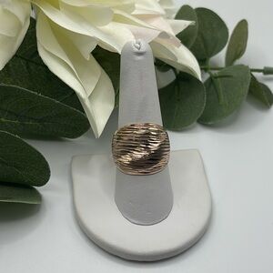 Milor Italy 925 Sterling Silver Silk Textured Dome Ring ~ Rose Gold